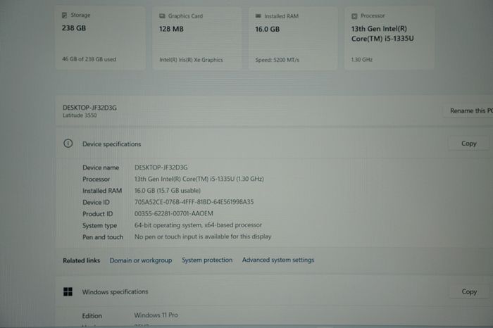 Dell Latitude 3550 15.6" | i5-1335U | 16GB | 256GB