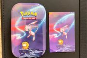 Pokemon Empty Mini Tins Pair Kanto Power Mew &amp; Mewtwo + Matching Art Cards