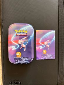 Pokemon Empty Mini Tins Pair Kanto Power Mew & Mewtwo + Matching Art Cards