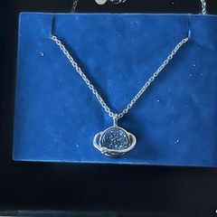 Silver Pendant With Blue Stone