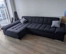 Dark grey corner sofa with chaise - BRAND NEW
