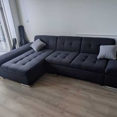Dark grey corner sofa with chaise - BRAND NEW
