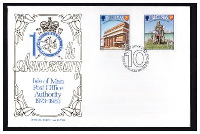 1983 Isle of Man World Communication Year and 10th Anniversary of the Post Office Authority  Commemorative Stamps First Day Cover (FDC)