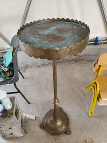 Antique brass stand