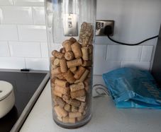 Glass Vase with Wine Corks