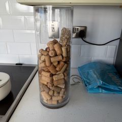 Glass Vase with Wine Corks