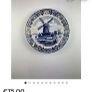 Vintage Dutch Original Blauw Delft Handmade White Blue Large Dinner Plate Hanging Wall Display Windmill circa 1970-80's Image 6
