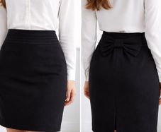 Savida Black Skirt with Bow: Size 10 - lovely for Christmas, dressy or for work in the office
