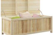 172 Litre Outdoor Storage Box, Wooden terrace Box Garden Storage Container, Natural