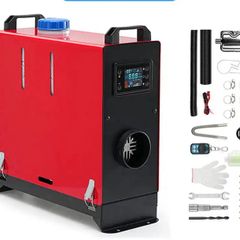 5kw All In One Diesel Heater 12V w Silencer LCD Remote Air Heater Thermostat Caravan Diesel Car Heater Motorhome RV