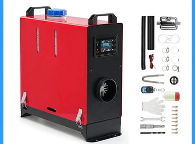 5kw All In One Diesel Heater 12V w Silencer LCD Remote Air Heater Thermostat Caravan Diesel Car Heater Motorhome RV