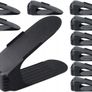 Pack of 10 Adjustable Shoe Organizers - Shoe Racks Space Saver Shoe Holder Rack  Black Image 3