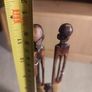 3 Vintage Hand Carved African Pencil Thin Tall Hand Painted Figures 12.5" Image 2