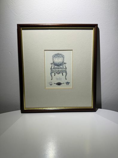 Pair of Vintage Framed Marina Romagnoli Chair Prints