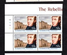 2003 Ireland Centenary of 1803 Rebellion (41c Robert Emmett, 50c Thomas Russell & 57c Anne Devlin) Commemorative Stamps Plate Blocks 1A1A1A1A Set Mint Never Hinged (MNH)
