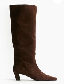 Stunning knee high suede boots - designer look brand new -