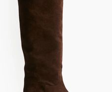 Stunning knee high suede boots - designer look brand new -