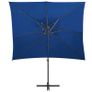 Cantilever Umbrella with Double Top Azure Blue 250x250 cm Image 3