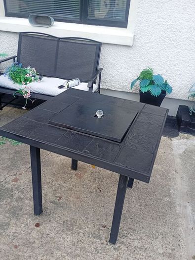 Gas patio heater table