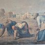 Large Retro Vintage Mid Century large original framed Print on board  of The Gleaners by Jean-Francois Millet Image 8