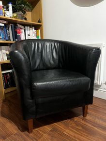 black leather armchair