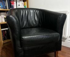 black leather armchair