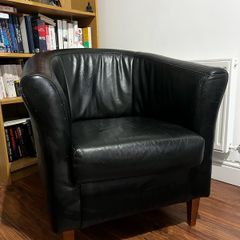 black leather armchair