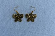 Butterfly gold tone earrings
