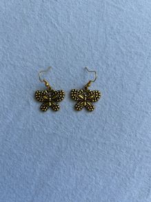 Butterfly gold tone earrings