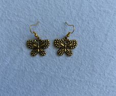 Butterfly gold tone earrings