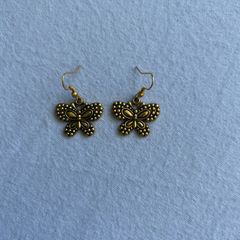 Butterfly gold tone earrings