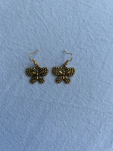 Butterfly gold tone earrings