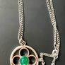 Sterling silver necklace with four -leaf floral pendant Image 2