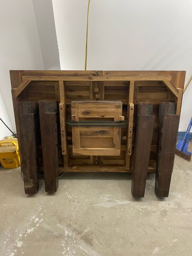 antique beautiful solid hardwood, such as mahogany or walnut. Excellent condition