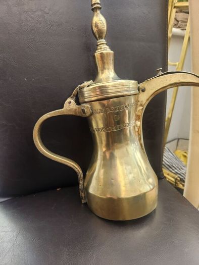 Vintage Eastern brass chocolate pots ...polished