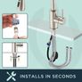 36523 FORIOUS Brushed Swivel High Arc Pull-Out Kitchen Sink Mixer Tap Image 3