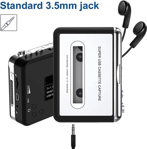 Portable Cassette Player/Cassette to MP3 Converter Capture Cassette Tape to MP3/CD Audio via USB (FREE POSTAGE)
