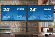 Dual Iiyama ProLite 24" B2480HS - LED Full HD (1080p) Monitor-1 ms - HDMI, DVI-D, VGA - speakers - marvel black