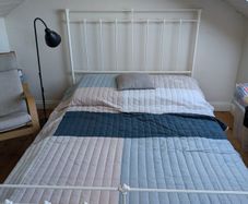 King Size Brass & Cast Enamelled Bed
