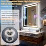 LED Bathroom Mirror with Lights,Bluetooth Dual Speaker,Anti-Fog,3 Color Temperature,Dimmable Brightness,Memory Function,Waterproof,Wall Mount Design,Tempered Glass (3 Light Modes, 60Lx80W CM Image 4