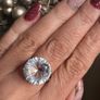 Antique Art Deco Silver Rock Crystal Ring Image 2