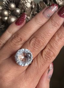 Antique Art Deco Silver Rock Crystal Ring