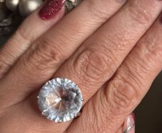 Antique Art Deco Silver Rock Crystal Ring