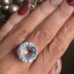 Antique Art Deco Silver Rock Crystal Ring