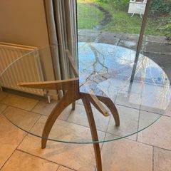 Round glass kitchen table (120cm)