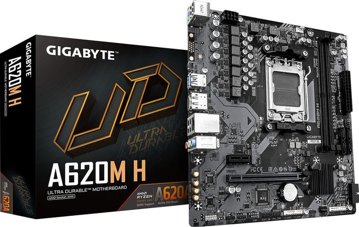 Gigabyte A620M H AMD Socket AM5 Motherboard 2 SMD DIMMs PCIe x16 Micro ATX HDMI