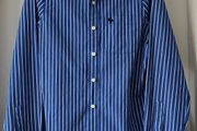 Abercrombie &amp; Fitch striped logo button-up Shirt 100% cotton - size: M