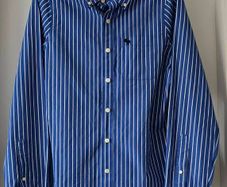 Abercrombie & Fitch striped logo button-up Shirt 100% cotton - size: M