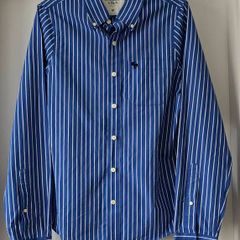 Abercrombie & Fitch striped logo button-up Shirt 100% cotton - size: M