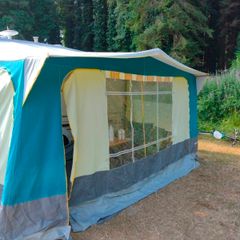 Awning for caravan.